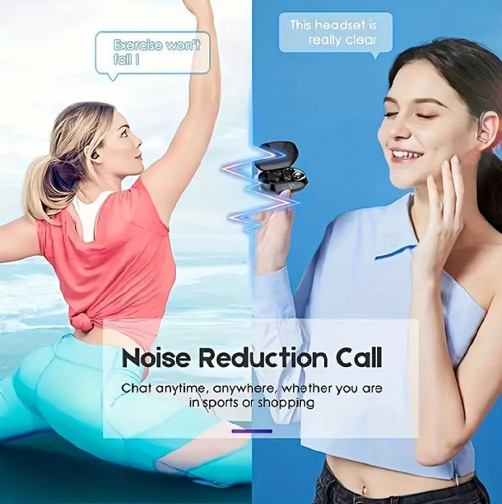 Bluetooth 5.3 Earbuds with Ear Hook & Digital Display