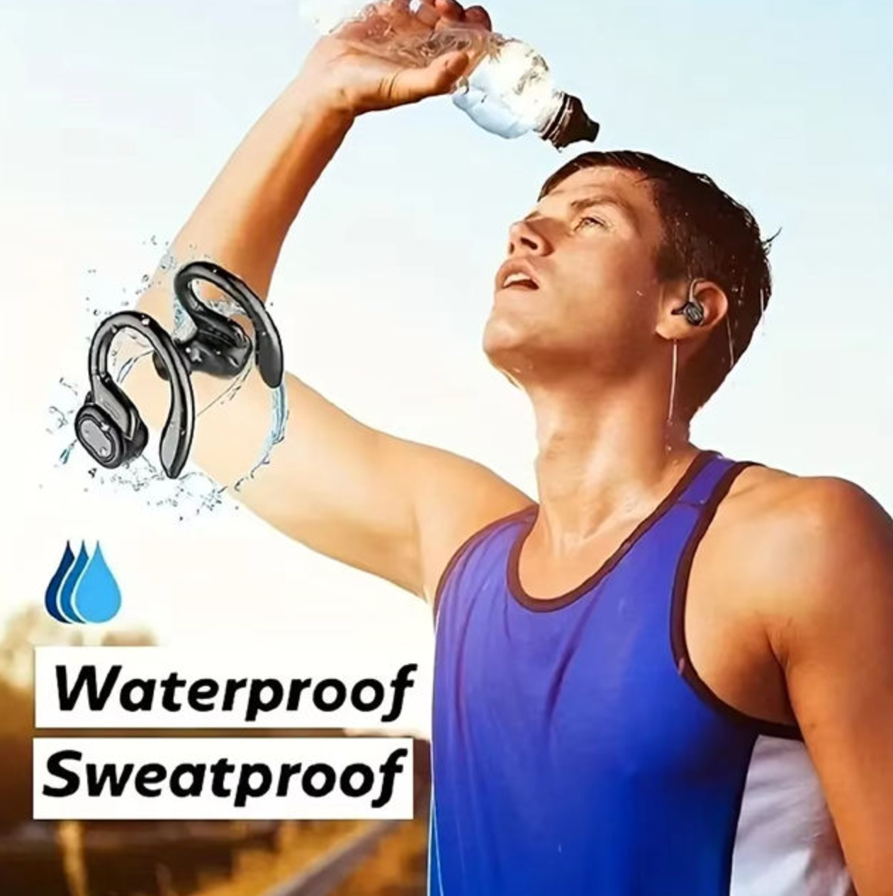 Bluetooth 5.3 Earbuds with Ear Hook & Digital Display