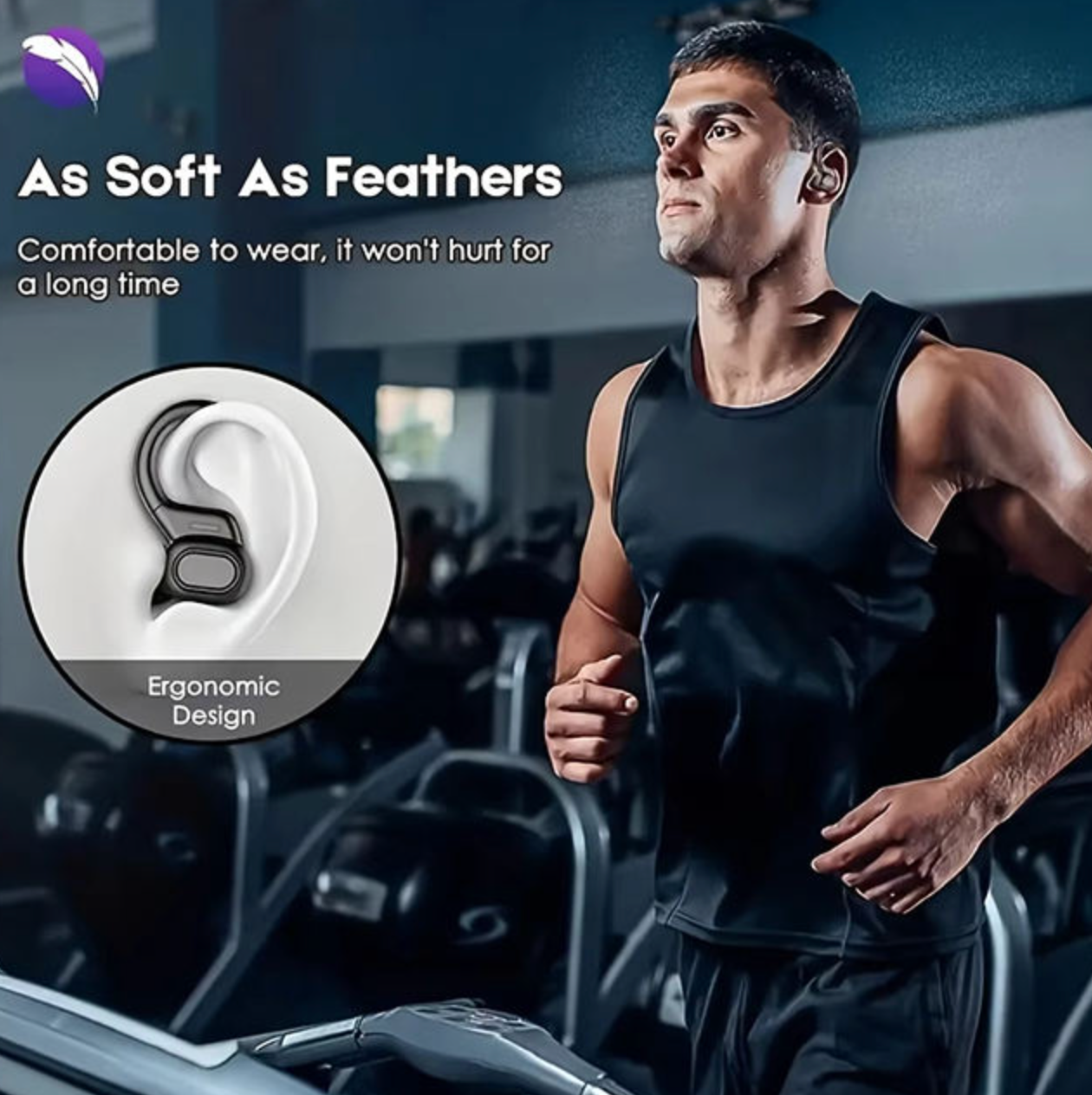 Bluetooth 5.3 Earbuds with Ear Hook & Digital Display
