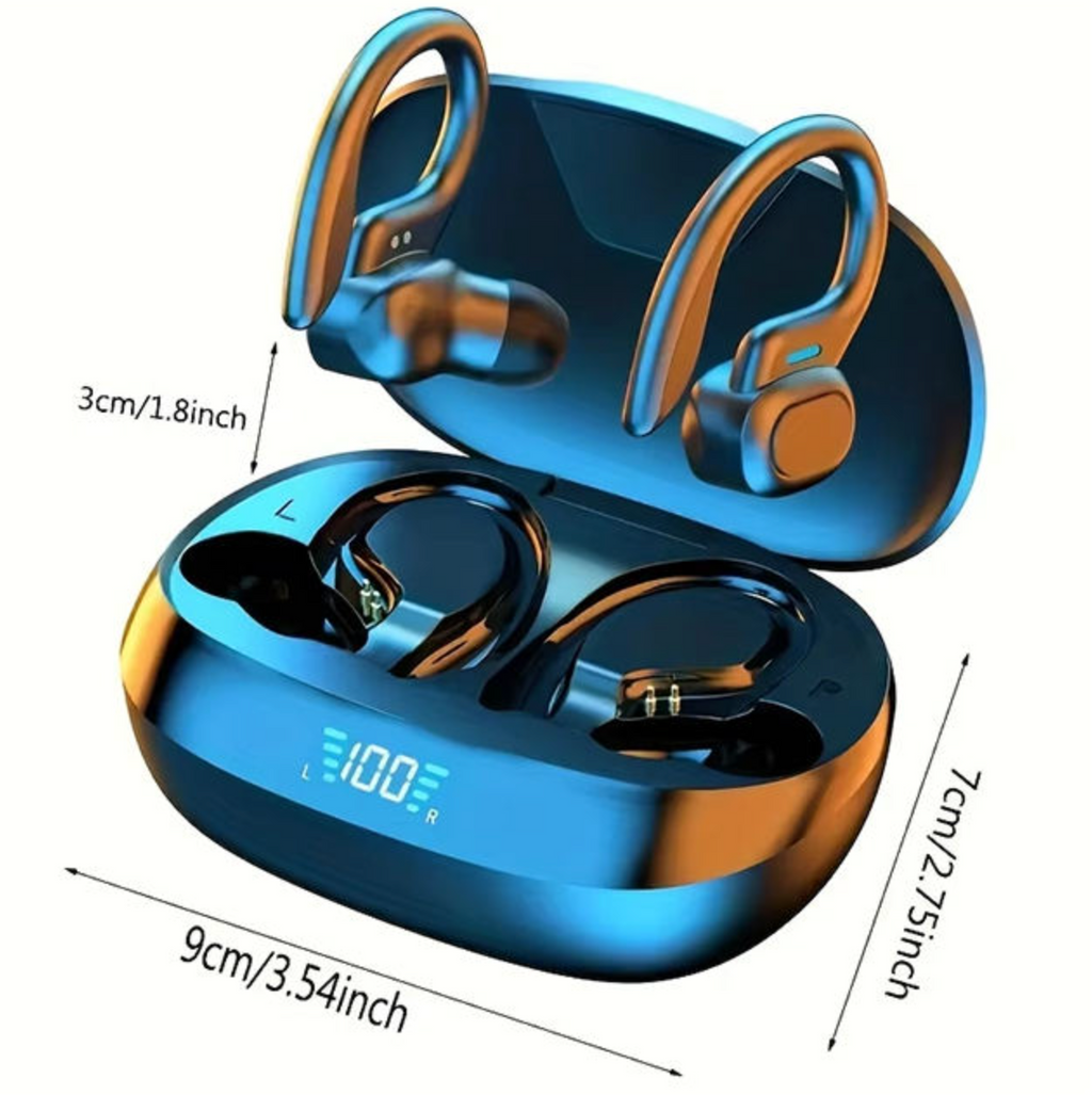 Bluetooth 5.3 Earbuds with Ear Hook & Digital Display