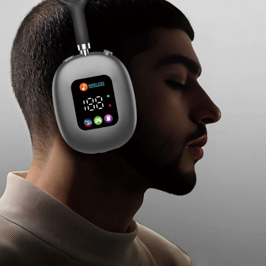 Wireless Noise-Cancelling Headphones with Display