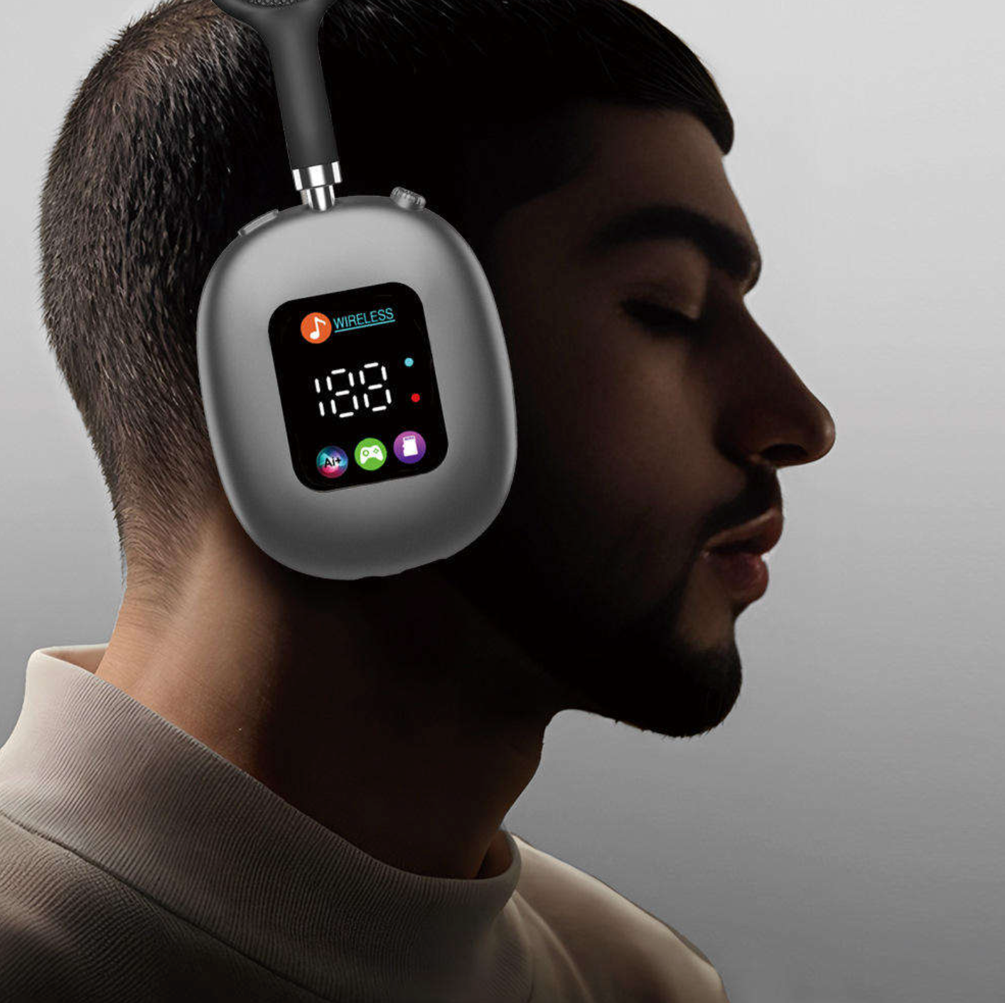 Wireless Noise-Cancelling Headphones with Display